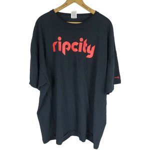Portland Trail Blazers Fan Adult Black 3XL T-Shirt Rip City Tee w/ Red Lettering